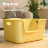 Extra Large Cat Litter Box;Semi-Enclosed & Open Design, Anti-Splash Cat Toilet with High Sides