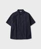 NONBLANK Natural Wrinkle Half Sleeve Shirt_Dark Navy