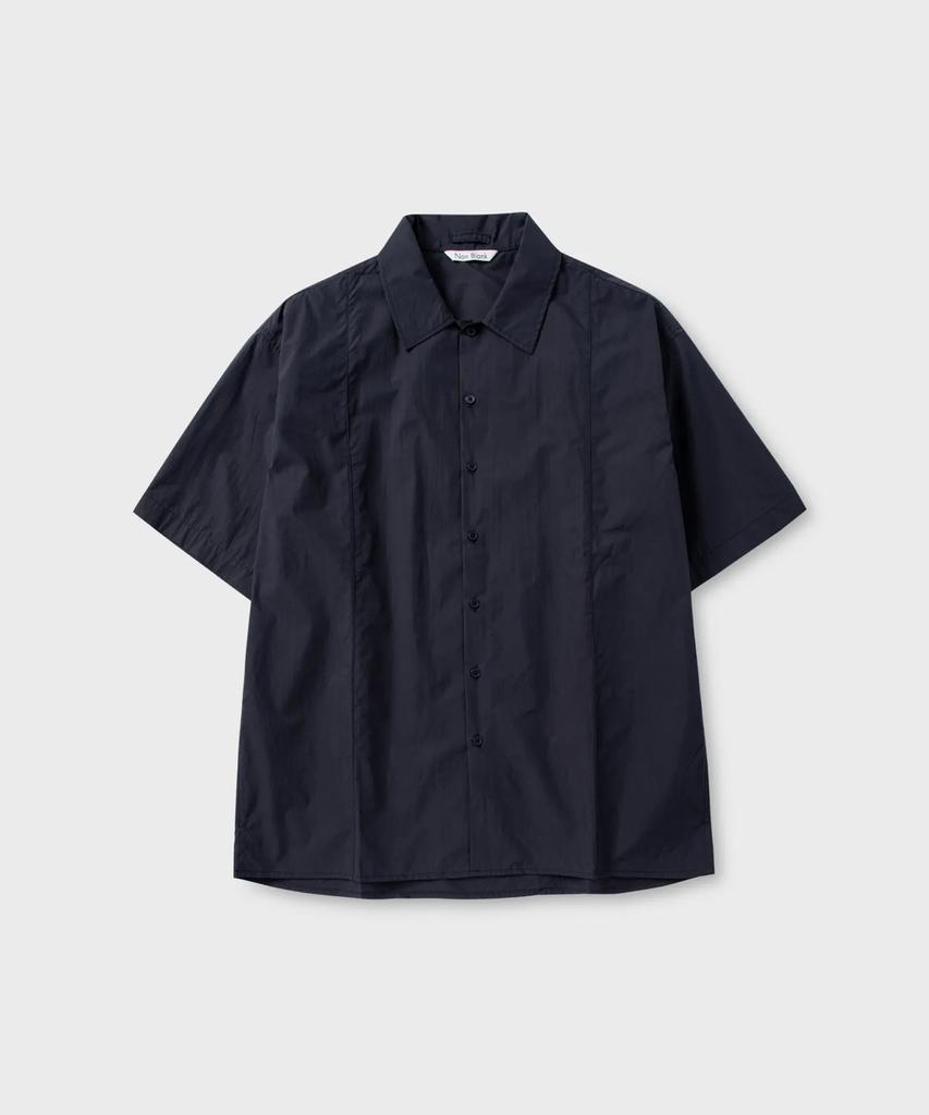 NONBLANK Natural Wrinkle Half Sleeve Shirt_Dark Navy