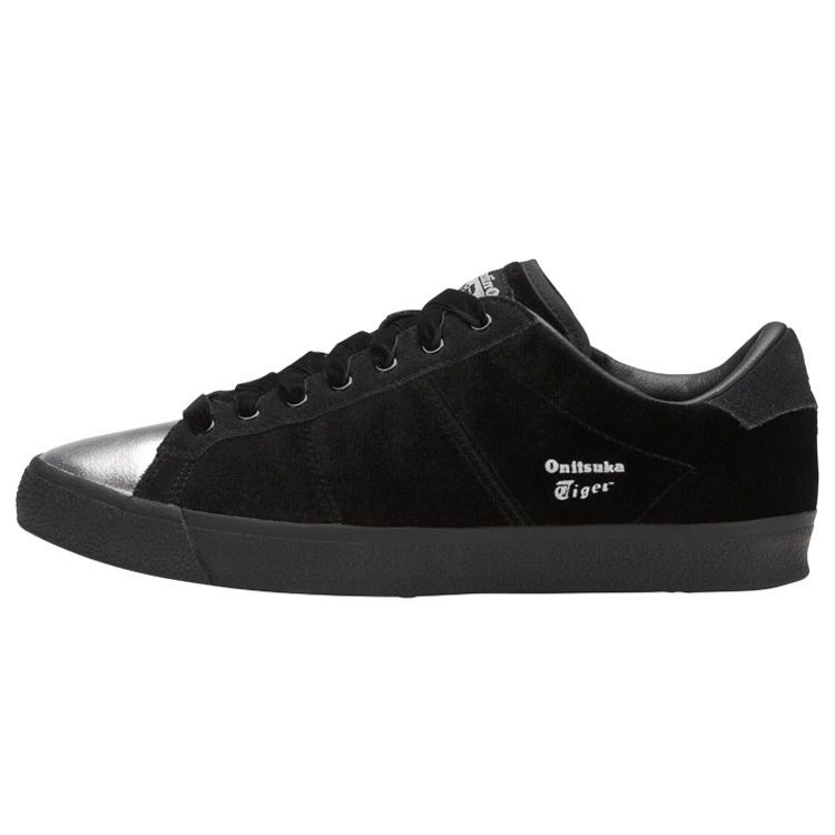 Onitsuka Tiger Lawnship Slip-Resistant Lightweight Low-Top Skate Shoes Women Sneakers Black Silver D7F3N-9090