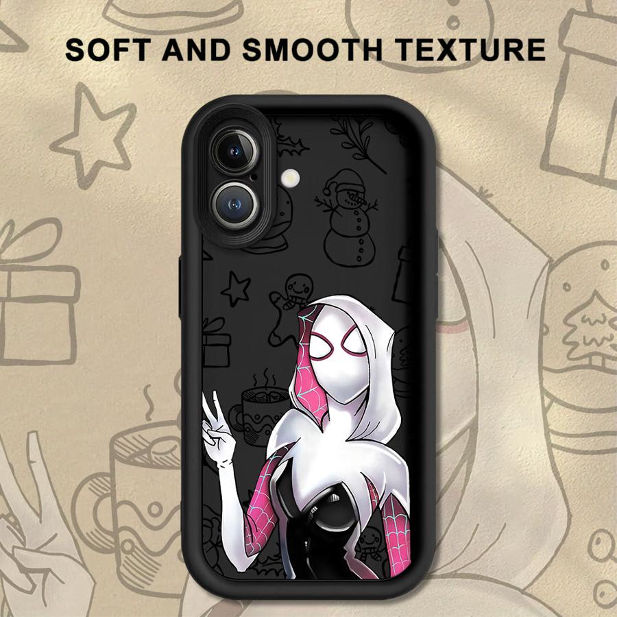 

Мягкий чехол для телефона для iPhone 15 16 14 Plus XS Max XR 13 12 11 Pro Max 16e 17 Air Marvel Sipiderman Gwen iPhone 11 Pro Max