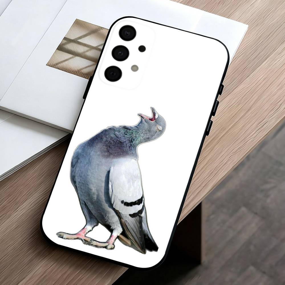 Funny P-Pigeon Mischief   Phone Case For Samsung Galaxy A73,A72,A71,A70,A53,A52,A51,Others Soft Black Cover