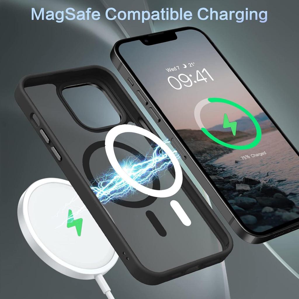 New Magnetic Frosted Phone Case - Compatible with iPhone 14, 15, and 16 - Skin-Feel, Drop-Proof Protection.