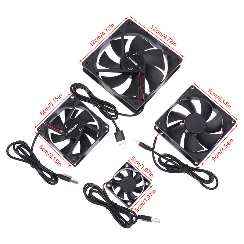 5V Børsteløs Kjølevifte USB Ruter Vifte Datakabinett TV-boks Kjølekabinett 50 mm 80 mm 90 mm 120 mm PC DIY Kjøler Stasjonær Vifte