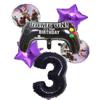 6-Piece Set of Fortnite “Win the Chicken Dinner” Themed Party Decorations: Aluminum Foil Balloons and Birthday Party Decorations