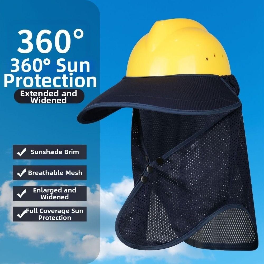 Mesh Safety Helmet Sunshade Breathable Neck Protection Sun Shield  for Construction Workers