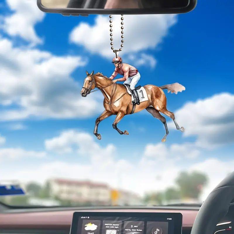 Charming Acrylic Horse Enthusiast Car Hanging Ornament For Home And Christmas Decoration