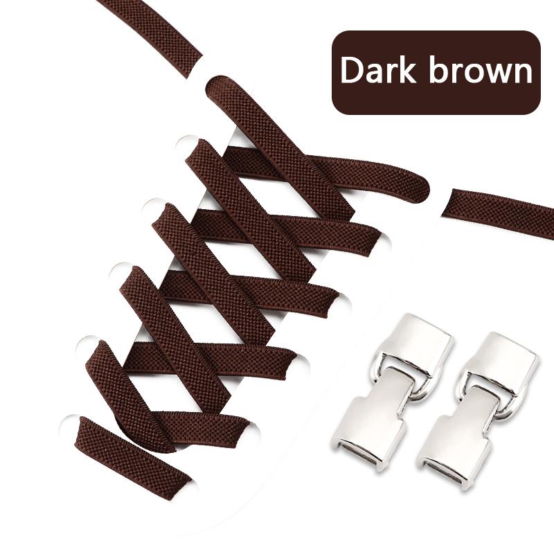 1 Pair Flat Shoelaces Metal Buckle Lock Elastic Shoe Laces Without Ties Sports Enthusiasts Lazy Shoes Lace Accessories