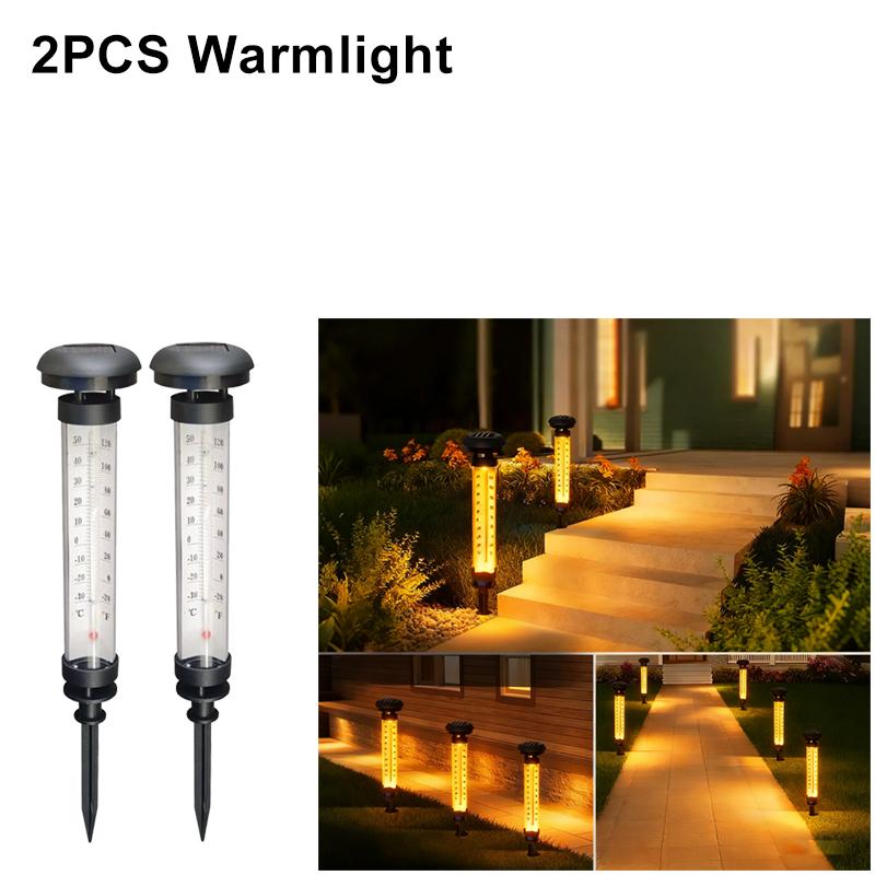 Solar Lawn Lamp Thermometer Needle Shaped Temperature Measurement Waterproof Landscape Lighting for Garden Courtyard Decoration