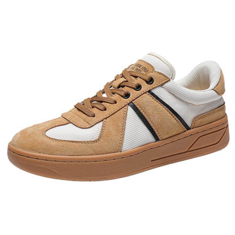 Live stream explosion first layer pigskin new German training shoes men's breathable cloth inner board shoes men's casual single shoes sports shoes