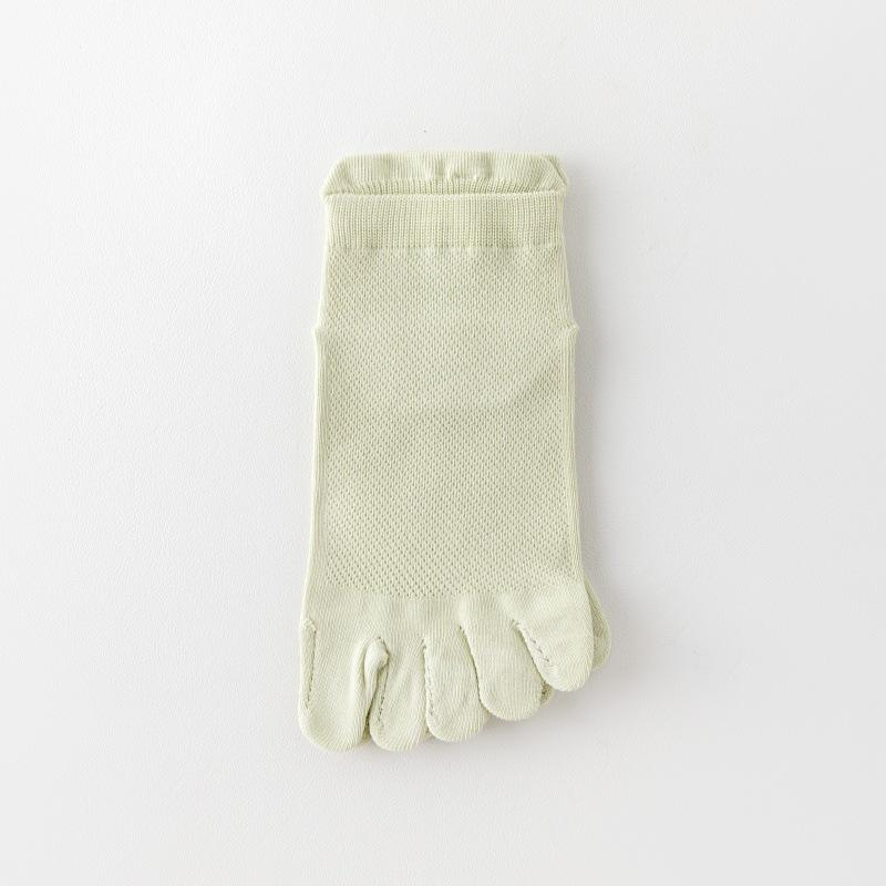 Spring/Summer Anti-Pilling Ultra-Thin Five-Toe Socks, Unisex, Short Tube, Pure Combed Cotton, Mesh Design
