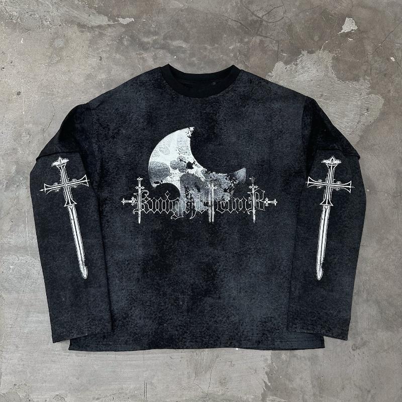 

Европейские и американские осенне-зимние мужские и женские топы с длинными рукавами в стиле Харадзюку XL чёрный