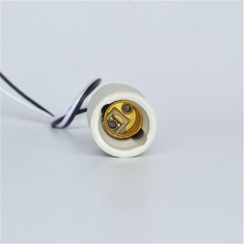 2/5/10/20pcs Pack E14 E27 Ceramic Screw Light Socket,E12 E26 Porcelain Lamp Bulb Holder with Wire for Incandescent Halogen Bulb