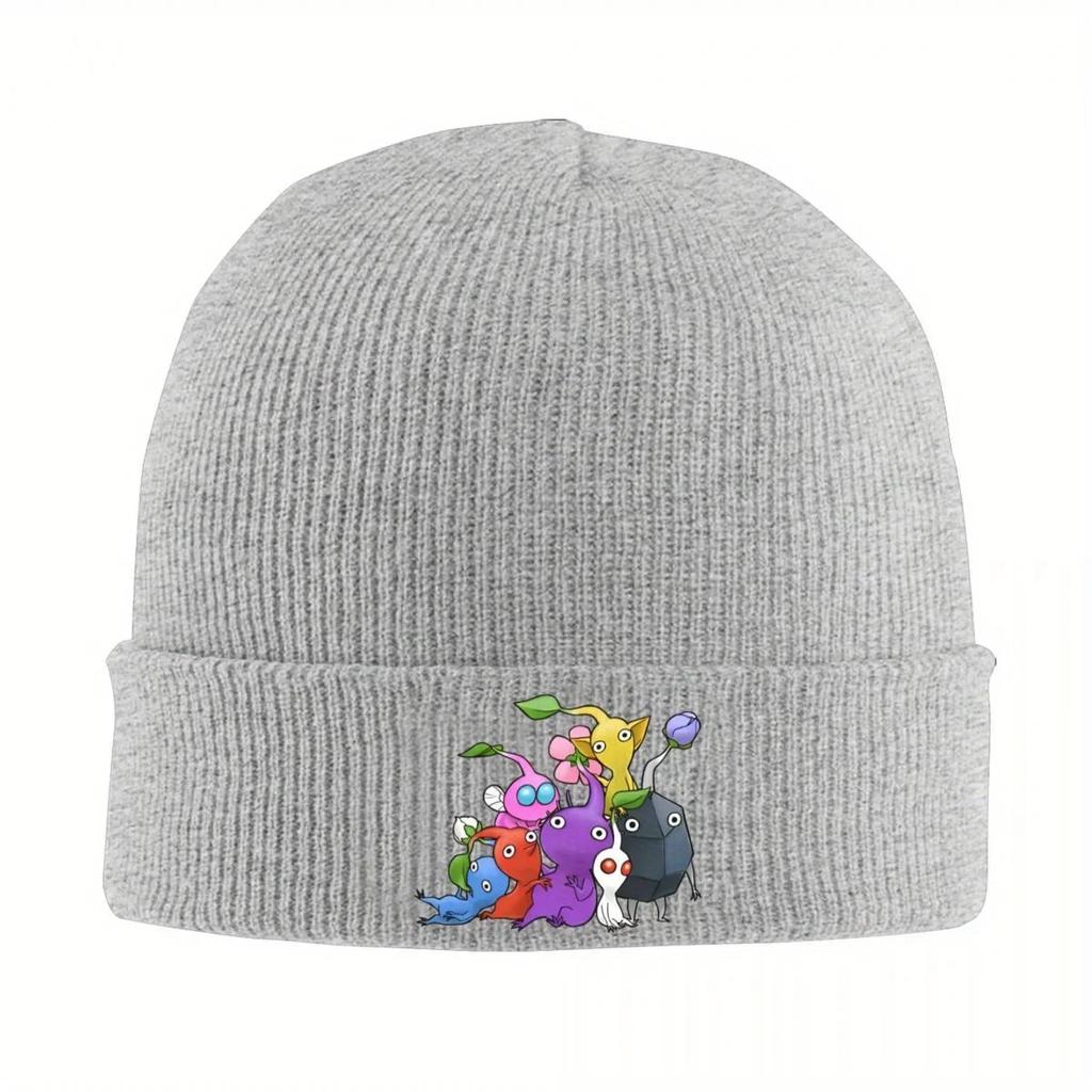 New Pikmin Game Art Knitted Caps Womens Unisexs Beanies Winter Hats Acrylic Video Game Warm Cap