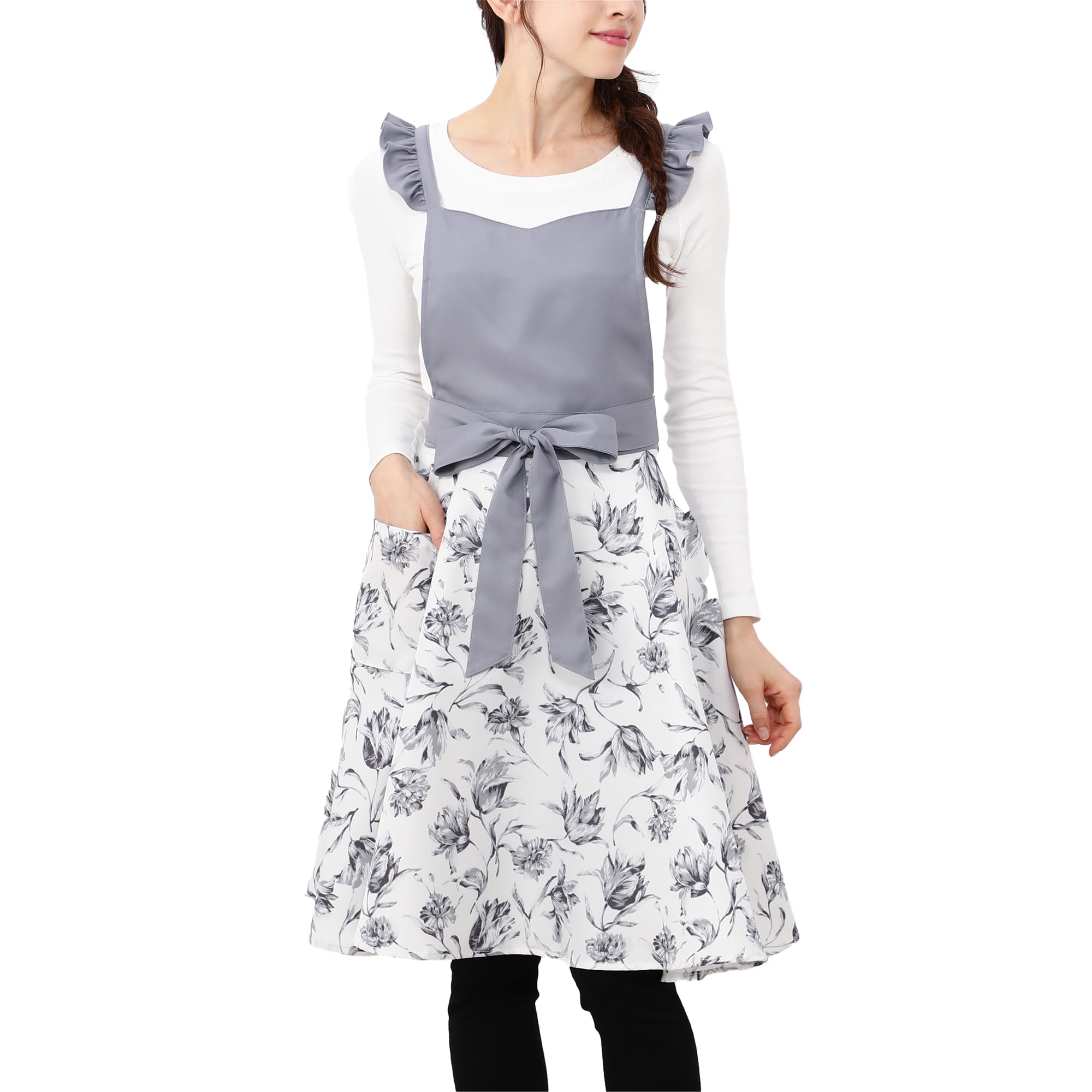

Francfranc Lilia Full Apron, Gray