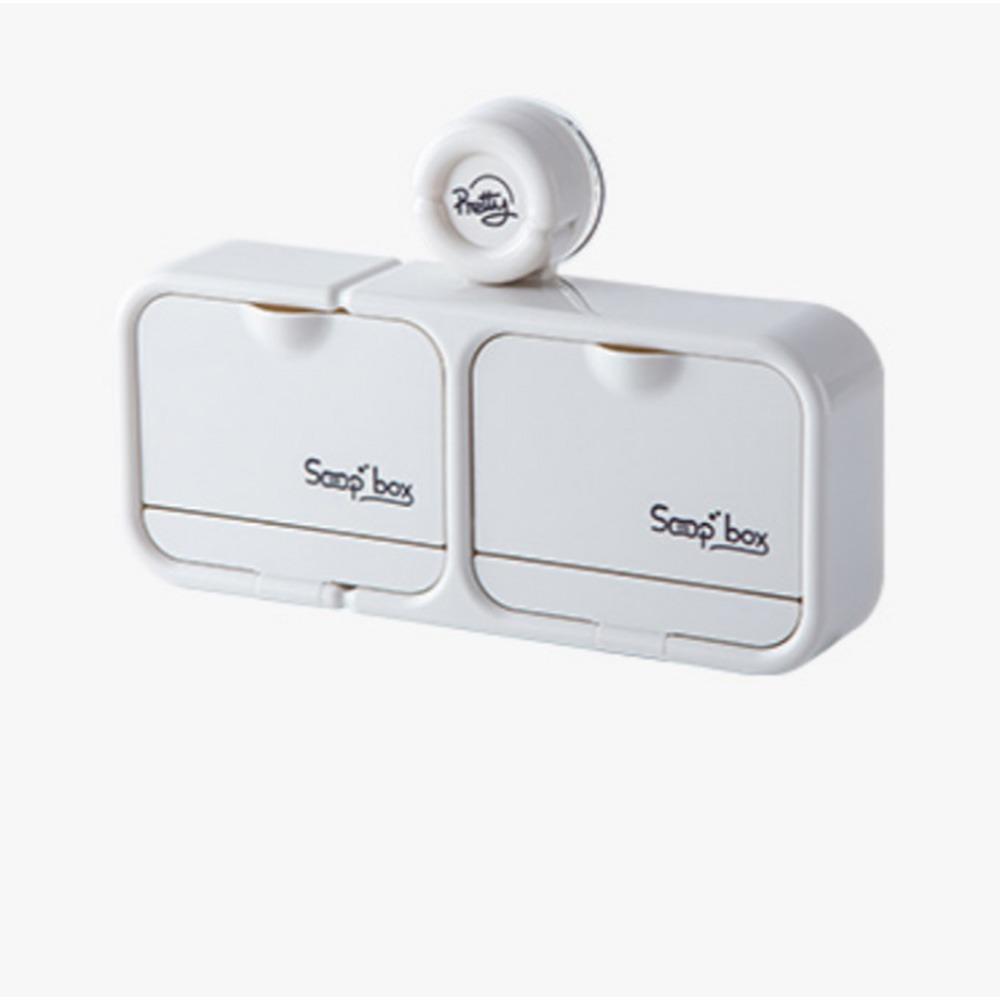 with Lid Suction Cup Soap Box Punch-free Soap Draining Rack Soap Container  Bathroom Accessories