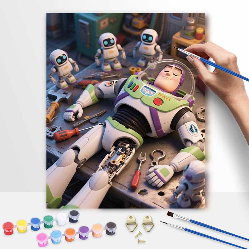 Disney Buzz Lightyear Digital Oil Painting Art Kit Hand Painted Home Decor