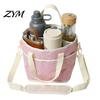 Portable Cup Organizer for Travel Beverage Drink Pouch with Adjustable Strap, Reusable Waterproof 4 Carrier Tray Picnic Holder, Foldable Caddy