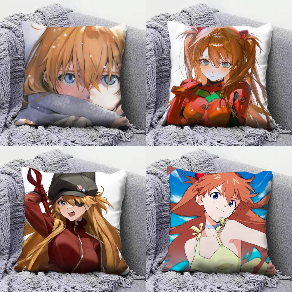 Asuka Langley Soryu Asuka Anime Girl Home Sofa Cushion Covers and Aecorative Custom Pillow Covers