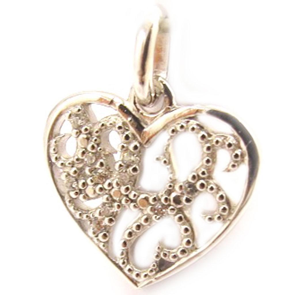 Les Trésors De Lily [L5035] - Pendentif Argent 'Love' blanc argenté (rhodié) - 17x14 mm