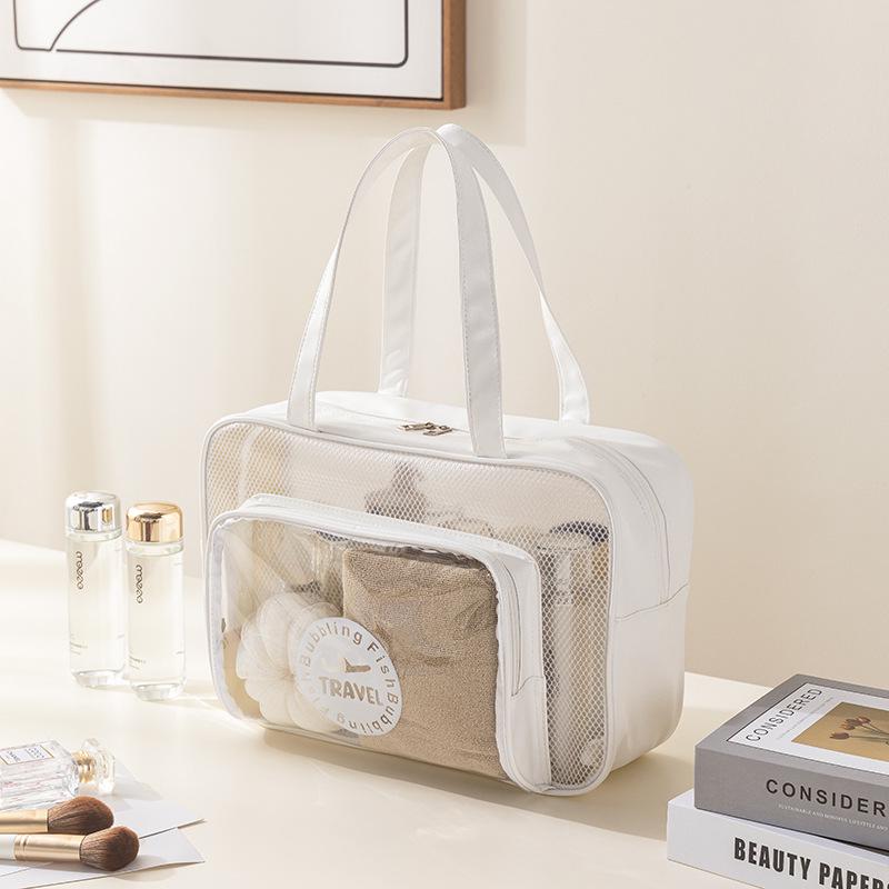 Large Waterproof PU Travel Bag - Wet/Dry Separation, Portable Fitness & Toiletry Storage