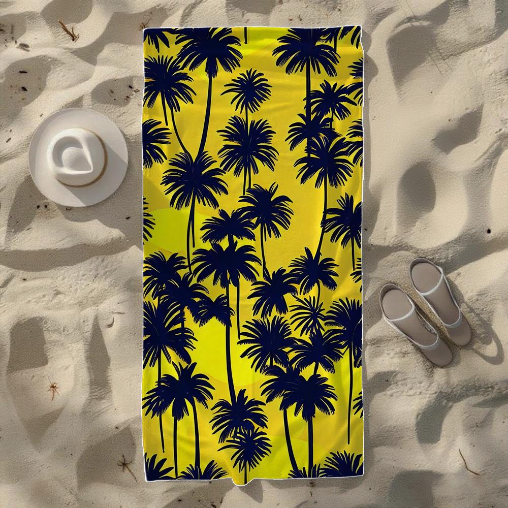 Palm Tree Silhouette Beach Towel, Soft Quick-Drying, Perfect For Portable Outdoor Travel, Swimming, Camping And Summer Beach