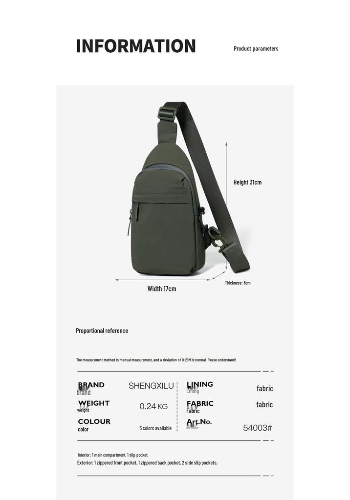 Men's Multifunctional Crossbody Chest Bag for Outdoor Sports, Travel & Commuting
