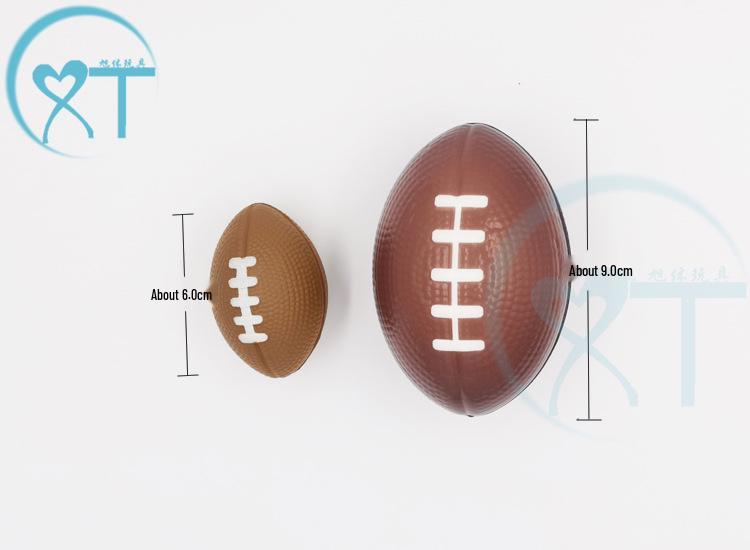 

9cm PU Sponge Coffee Rugby Ball - Squishy Stress Relief Toy 9cm