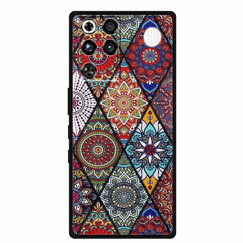 For ZTE Nubia RedMagic 11 Pro 5G Case 3D Emboss Flowers Relief Soft Black Silicone Back Cover For ZTE Nubia RedMagic 11Pro Funda