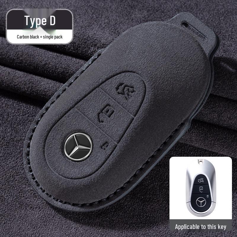 Mercedes-Benz E300L/GLC260/E260L Key Cover with Full Suede and Buckle - Men's Interior Decoration