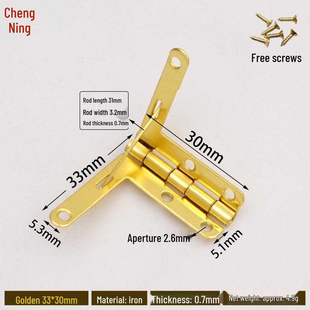 Retro Wooden Box Seven-Character 90° Iron Hinge - Small Leaf Hinge for Airplane-Style Hardware