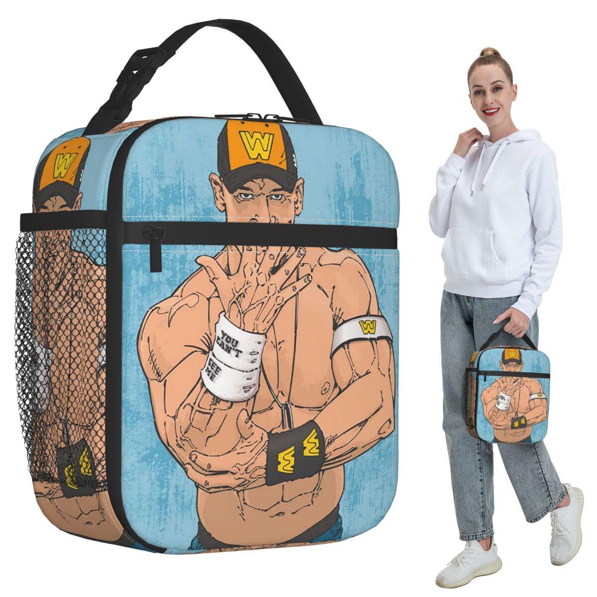 John Cena Respect Earn It Cartoon Wrestler Insulated Lunch Bag for Women Office Cooler Thermal Food Box Tote Lunch Boxes One Size
