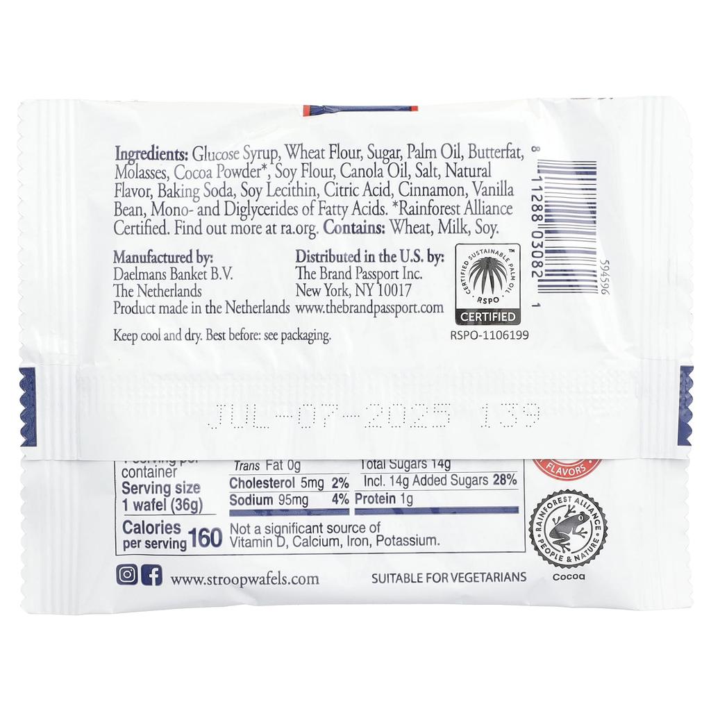 Daelmans, Stroopwafels, Chocolate, 24 waffles, 36g (1.27oz) each