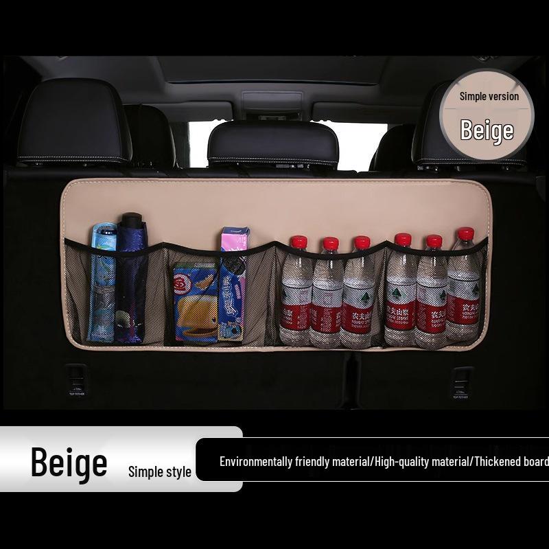 SUV Rear Seat Leather Mesh Storage Bag