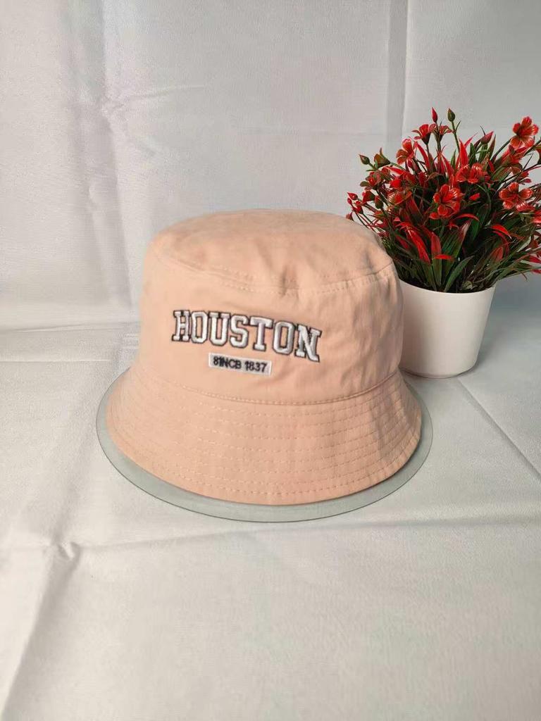 Letter embroidered bucket hat cotton hat men's and women's outdoor fashion casual versatile sunscreen visor trendy brand