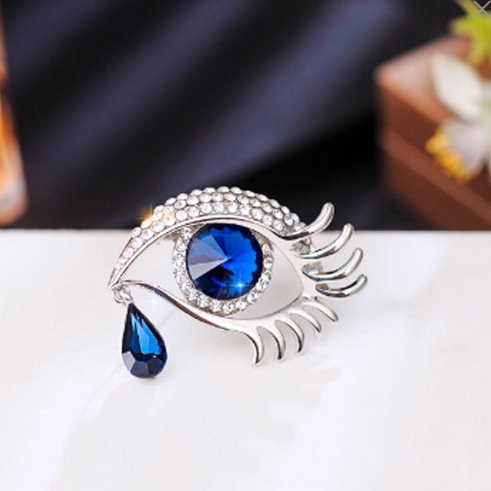Decoration Devil Eye Brooch Pin Hollow Out Banquet Clothes Pin Rhinestone Eye Brooches  Decoration