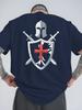 Unisexs Crusader Armor Patternvibrant Red Medieval Knight Print Breathable Cotton Summer Oneck Shortsleeved Tshirt