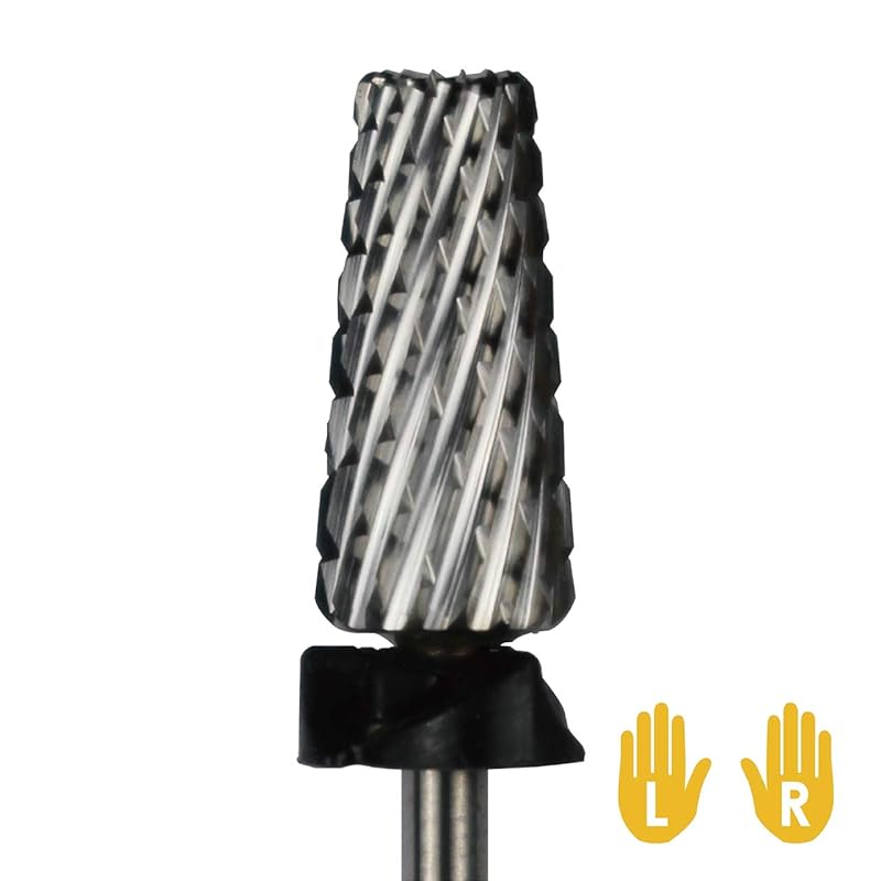 C & I 5 in 1 Multi-function Tapered Shape Nail Drill, Cross Teeth Edition, Professional Drill Bit for Nail Manicure Machine (Double Fine - XXF)