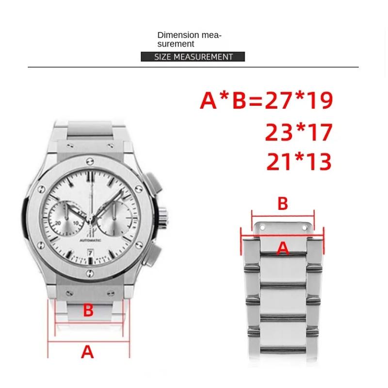 27x19 24x17 21x13 Metalen band voor Hublot Yubo BIG BANG Classic fusion Heren Dames horlogeband Roestvrijstalen horlogeketting Gratis gereedschap