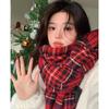 Red Atmosphere Scarf Women Winter New Year Gifts Korean Version of Classic Plaid Student Couple Warm Scarf Tide