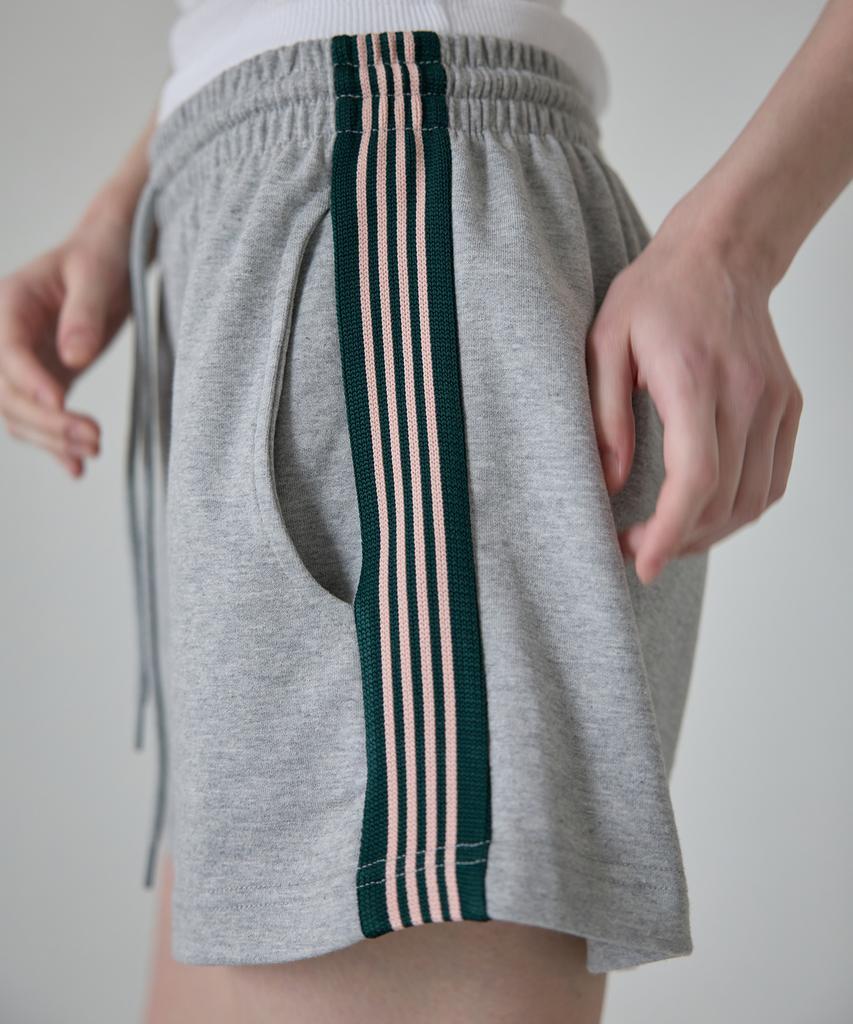 BOUNDARY Knitted Track Shorts [Gray]