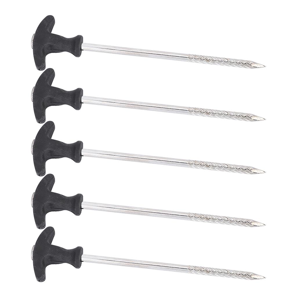 5PCS Stainless Steel Tent Peg Ground Nails Screw Nail Stakes for Frozen Soil Ice Surface
