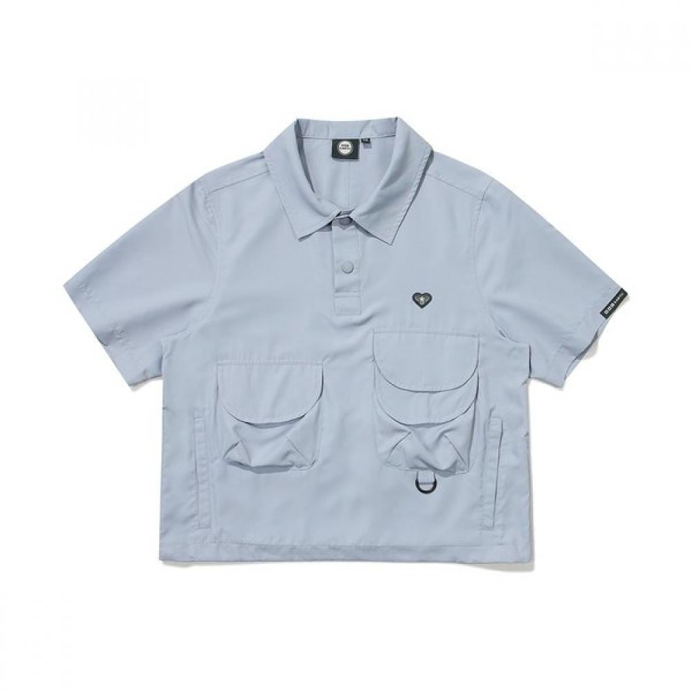 BBC EARTH Анорак с кнопками и коротким рукавом Синий Яшма 085