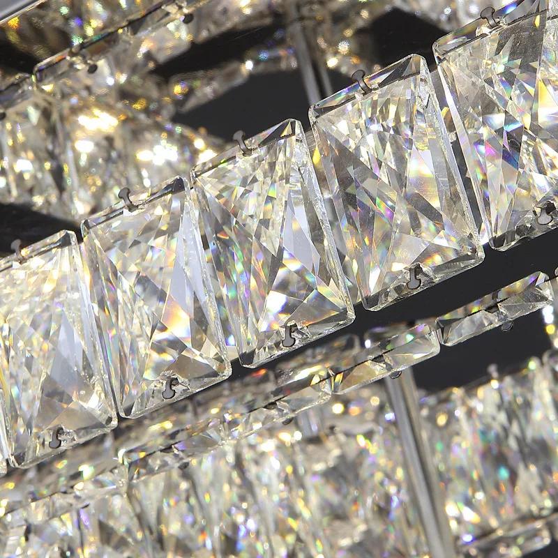 Luxury Silver Ceiling Lamp Living Room Modern Crystal Ceiling Lights Bedroom Led Ceiling Lamps Dining Crystal Fixtures Kitchen