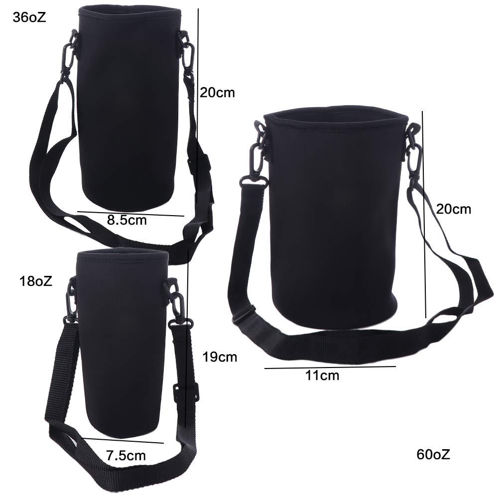 Black Water Bottle Cover Bag Neoprene Mug Bottle Case Sport Cup Covers Bag  Water Bottle
