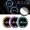 Car LED Water Cup Pad Anti-slip Pad Mats For Ford C-MAX EXPEDITION Fiesta FIGO FLEX GALAXY GT KA RANGER Raptor S-MAX TRANSIT