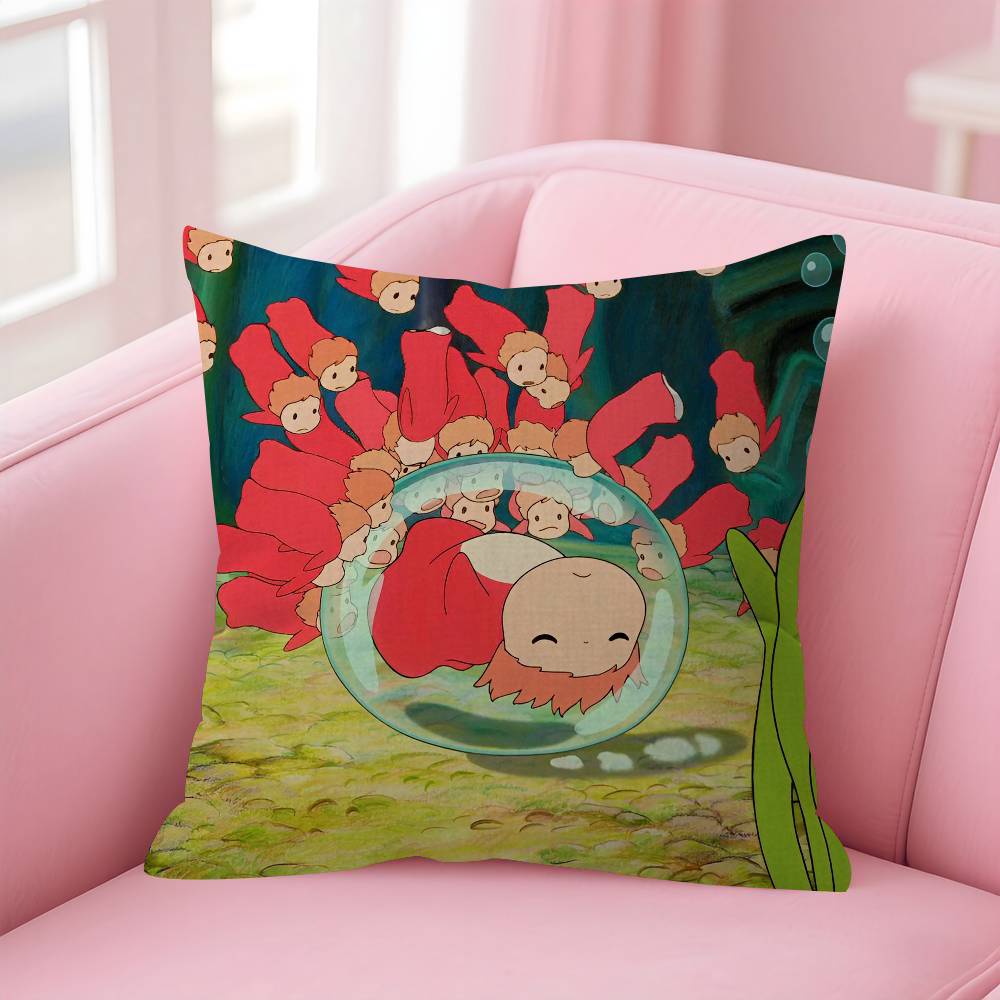 Cute Cartoon PPonyoS Pillowcase toon Gift Cushion Cover Bedroom Home Sofa Chair Seat Decor pillow case