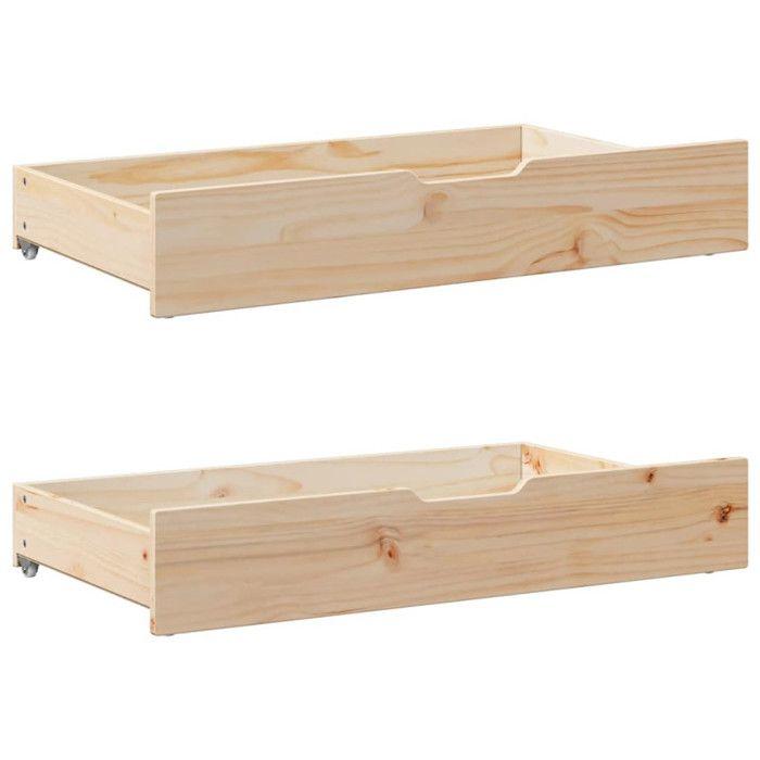 Under-bed Drawers with Castors 2 Pcs 90x55x16 Cm Solid Pine