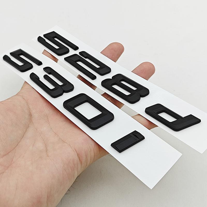 3D Czarny Matowy ABS Logo Litery Samochodowe 528i 530i Naklejka Emblemat na Tylną Klapę Dla BMW Serii 5 530i 530i F10 E60 Akcesoria Tylne