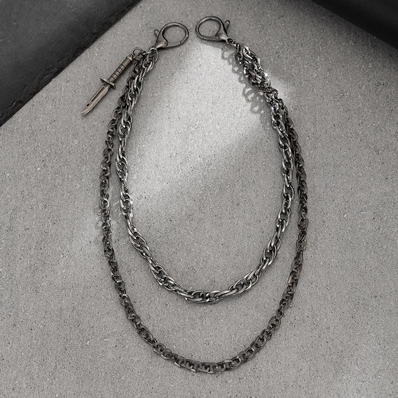 Hiphop Goth Creative Pendant Keychain Waist Belt Men Women Vintage Wallet Trouser Hipster Jeans Chain Jewelry